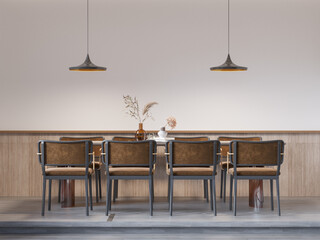 Interior Coffee Shop Wall Mockup - 3d Rendering, 3d Illustration 