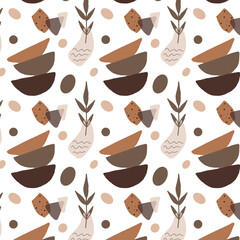 a vintage abstract boho shape seamless pattern