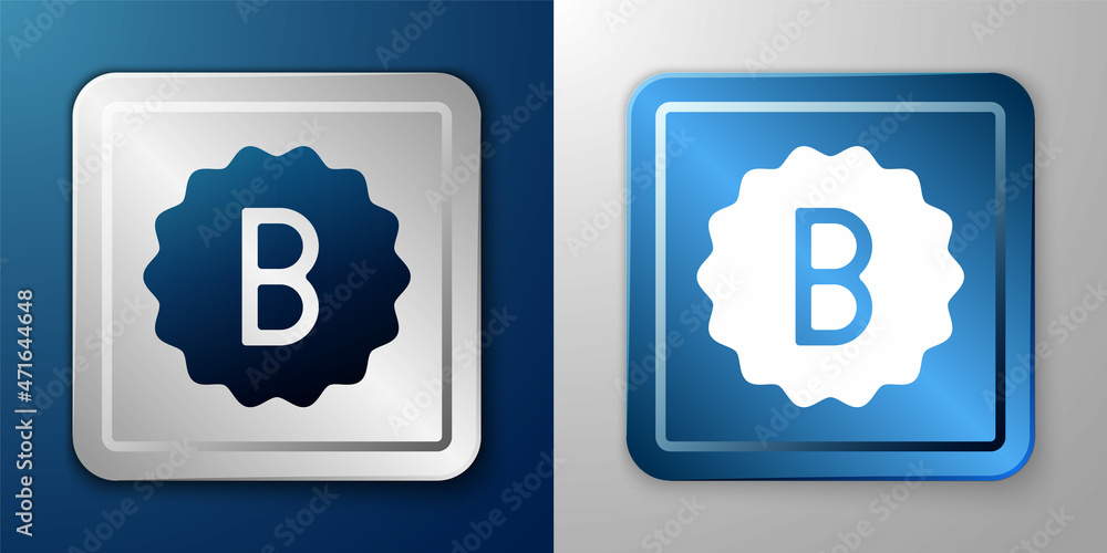 Poster white exam paper with incorrect answers survey icon isolated on blue and grey background. bad mark o