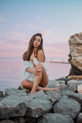 beautiful girl on the beach (sea / ocean)