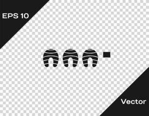 Obraz premium Black Grilled fish steak icon isolated on transparent background. Vector.