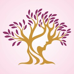 tree logo with woman face