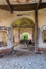 Fototapeta na wymiar the interior of an abandoned temple