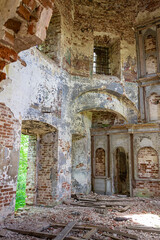 interior of an abandoned orthodox church