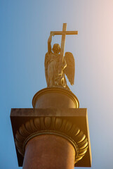 Angel at the top of the Alexander Column in St. Petersburg