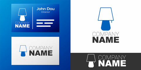 Logotype Table lamp icon isolated on white background. Night light. Logo design template element. Vector