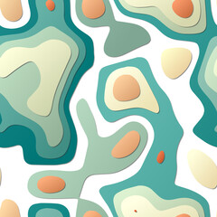 Colorful abstract layers. Papercut style background. Vibrant 3D topography shapes. Astonishing banner, poster, brochure, template, flyer design. Charming vector illustration.