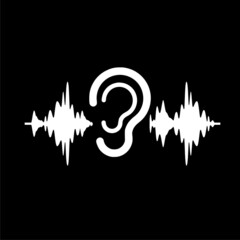 Ear test icon on dark background