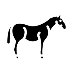 horse animal glyph icon vector. horse animal sign. isolated contour symbol black illustration