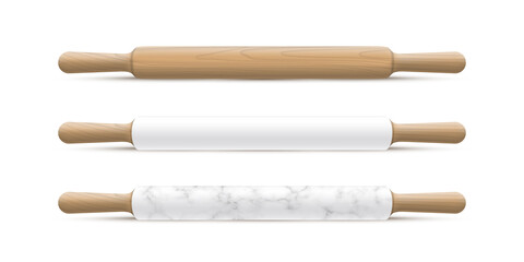 Rolling pins set, 3d wooden, marble and plastic roller tools to roll homemade dough