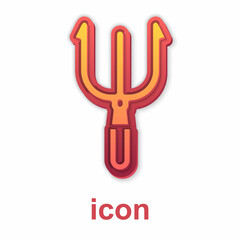 Gold Neptune Trident icon isolated on white background. Vector