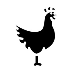 chicken farm bird glyph icon vector. chicken farm bird sign. isolated contour symbol black illustration