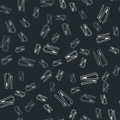Grey Nail cutter icon isolated seamless pattern on black background. Nail clipper. Vector