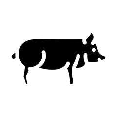 pig farm animal glyph icon vector. pig farm animal sign. isolated contour symbol black illustration