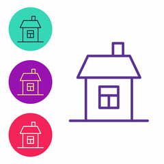 Set line House icon isolated on white background. Home symbol. Set icons colorful. Vector