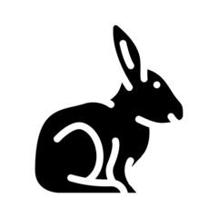 rabbit farm animal glyph icon vector. rabbit farm animal sign. isolated contour symbol black illustration