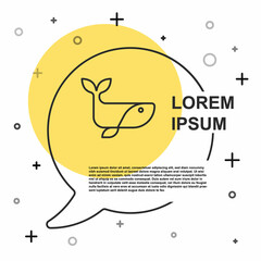 Black line Whale icon isolated on white background. Random dynamic shapes. Vector