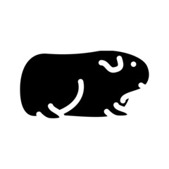 guinea pig domestic animal glyph icon vector. guinea pig domestic animal sign. isolated contour symbol black illustration