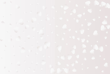 White flying hearts isolated on white background.