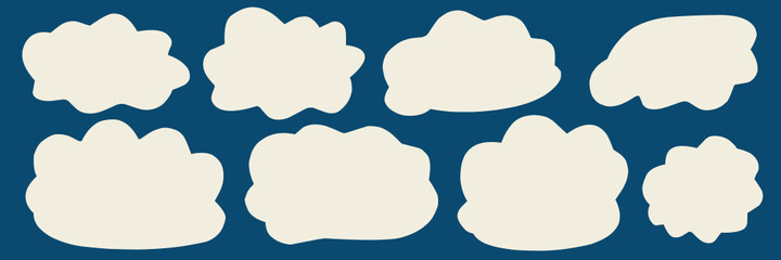 set collection of white cloud speech callout background white color vector
