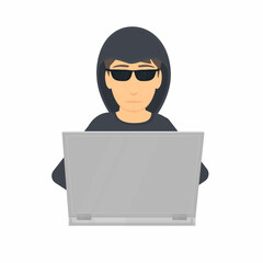 Hacker. Internet security, vector illustration