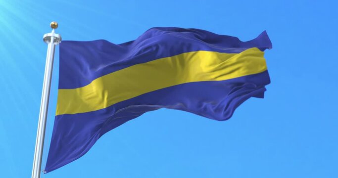 Flag of Silesian Voivodeship, Poland. Loop