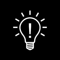 Light bulb icon isolated on dark background