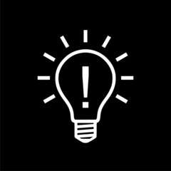 Light bulb icon isolated on dark background