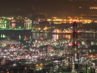 水島コンビナートの夜。Mizushima Complex night.In Okayama.