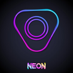 Glowing neon line Sewing chalk icon isolated on black background. Vector