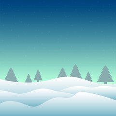 Winter mountains landscape with pine forest