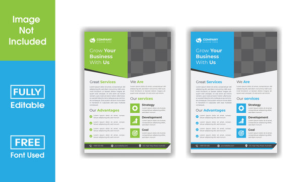 Flyer design set. Corporate business flyer template design. digital marketing agency flyer, business marketing flyer set. 