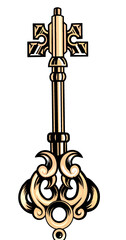 celtic cross on a white background, old, key, cross