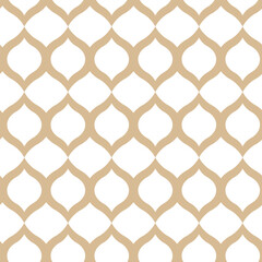 Abstract geometric gold pattern on a white background. Seamless linear illustrations in Arabic style. Stylish fractal texture. 