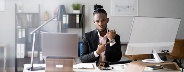 African American Business Men With Deadline Schedule Pressure