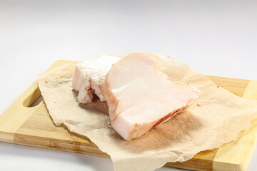 Raw lamb tail fat isolated