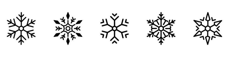Snowflake set on isolated background. Isolated snowflake collection.