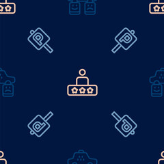 Obraz premium Set line Taxi service rating, Parking and on seamless pattern. Vector