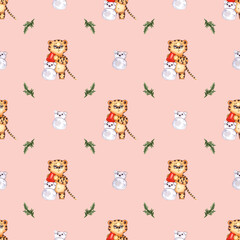 Fototapeta premium The Tiger Cubs Pattern
