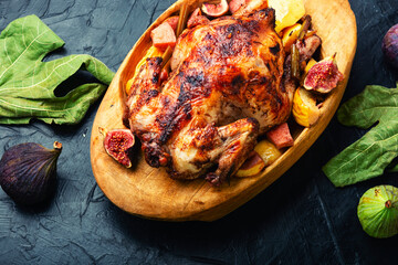 Grilled chicken with figs