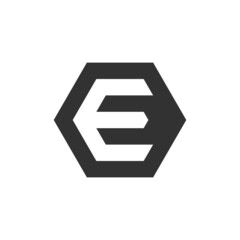 Letter E Hexagon logo icon design