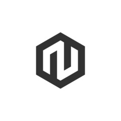 Letter N Hexagon logo icon design