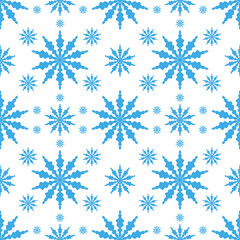 Seamless pattern for New Year. Winter background with snowflakes