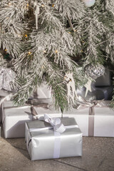christmas tree with gift boxes