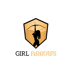 The perfect female archer logo design illustration for any logo purpose related to the sport of arrows