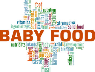Baby Food vector illustration word cloud isolated on white background.