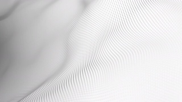 Abstract white wave patter. 3D aniamtion seamless loop 4k