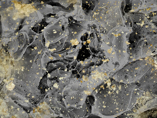 Black and white watercolor background with gold glitter. Water color alcohol ink splash, liquid flow texture paint, luxury abstract digital paper fine art pattern, wallpaper. Vector