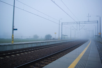 Fototapeta premium railway in the morning