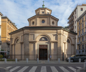 Fototapeta na wymiar Milano. Facciata della Chiesa di San Carlo al Lazzaretto 